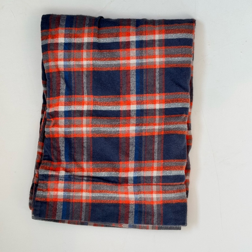 SINGLE Standard Pottery Barn Teen Plaid Flannel Pillowcase in Red and Blue